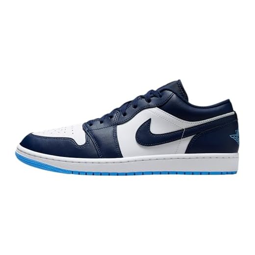 Air Jordan 1 Low Men's Shoes (Midnight Navy/White/University Blue) Size 10.5