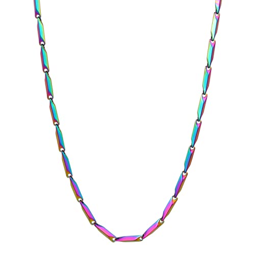 Fashion Frill Men's Double Coated Popular Stainless Steel Silver Chain For Men Boys Stylish Chains Necklaces Silver (Art Deco)