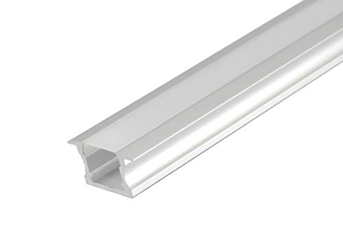 2 Meter Unterputz LED Aluprofile Alu Schiene Leste Profil für LED Strip Profil mit Milchglas Abdeckung 2 Meter Unterputz LED Aluprofile Alu Schiene Leste Profil für LED Strip Profil mit Milchglas Abdeckung