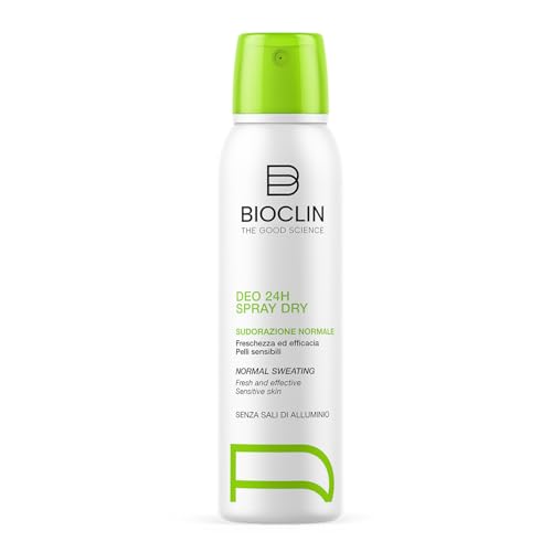 BIOCLIN Desodorante en spray 24H, 150 ml, desodorante para sudoración normal, con xilitol, vitamina E y citrato de trietilo, sin sales de aluminio, efecto de secado