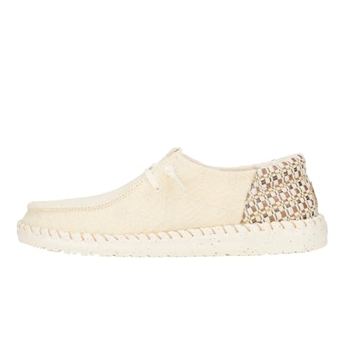 HEYDUDE Wendy Funk Coastal Woven Egret/Multi Size 9, Women’s Shoes, Women’s Slip-on Loafers, Comfortable & Light-Weight