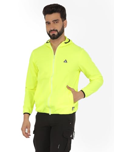 Image of GREENLANDS Windcheater GNL TRISH: Men's Reflective Windproof Jacket - NS Lycra, Breathable Mesh, Multiple Pockets, Adjustable Waist, Full Sleeves for Outdoor Adventures