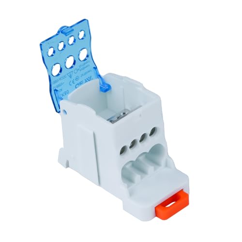 Boîte de distribution Buyweek UKK-80A, boîte de jonction DIN 1 entrée 6 sorties, boîte de distribution for bornes de connexion sur rail DIN, connexion de câble, boîte de jonction d'alimentation avec c