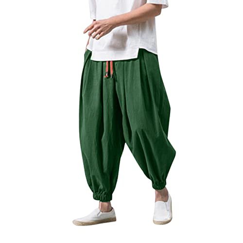 Pantalon de faisceau homme en lin pour plage et détente décontractée
