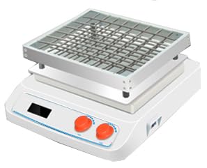 Orbital Shaker Oscillator Laboratory Circumferential Shaking Equipment with Spring Trays Amplitude 4mm Motor Type DC Brushless Motor LCD Display for Flask Petri Dishes Beakers Liquid Mixing