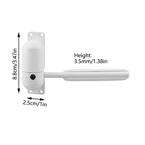 Automatic Spring Door Closer, Surface Mounted, Door Closure Zinc Alloy Body for Domestic Commercial Use, for 10~60kg Door-White - Image 2