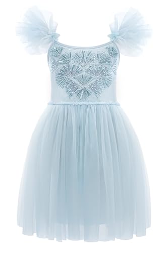 Tutu Dress for Girls - Glitter Sequin Tulle Dress Tiered Layered Flower Girl Dress for Wedding Birthday Photo Prop