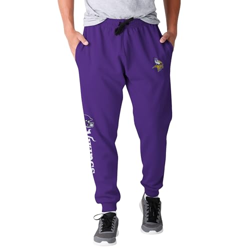 FOCO NFL Pantalon de survêtement pour homme avec logo de l'équipe de football sous licence officielle, Minnesota Vikings., XX-Large