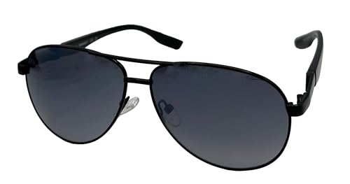 Timberland Sunglass Mens Black Metal Aviator, Smoke Mirror Lens TB7272. 1B