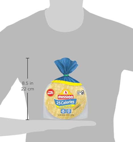 Generic Mission 25 Calorie Yellow Corn Tortillas - 30 Count - 11.25 oz. - 2 Packs (60 Tortillas) - Low Calorie Corn Tortillas - Certified Gluten Free