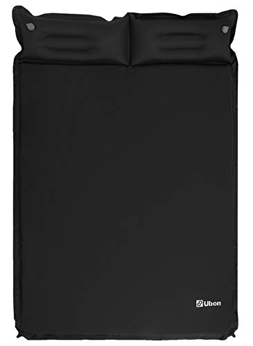 Ubon Double Self-Inflating Sleeping Pad Sleeping Mat for Camping with Pillows Attached Camp