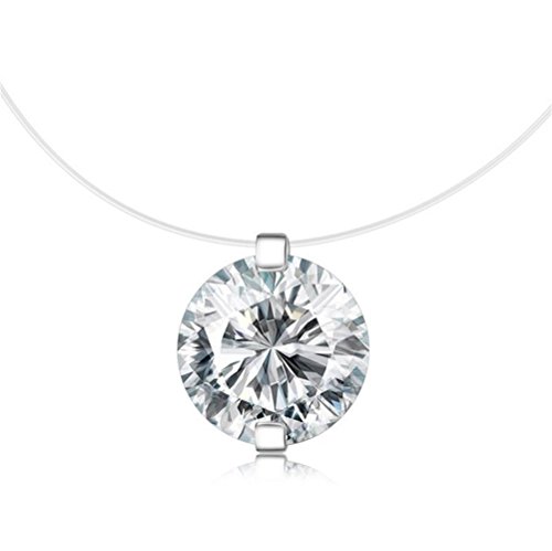 S925 round fish line two claws cut clear cubic zirconia pendant n…