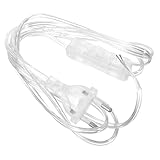 FUTUREORYY Transparente Eurostecker Verlängerungskabel mit Schalter Lampenkabel Ersatz für LED Wandlampen Nachttischleuchten Installieren Vielseitig Einsetzbar Gute Leitfähigkeit