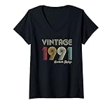Photo Gallery donna 30° compleanno vintage 1991 edizione limitata 30 anni maglietta con collo a v Photo Gallery donna 30° compleanno vintage 1991 edizione limitata 30 anni maglietta con collo a v