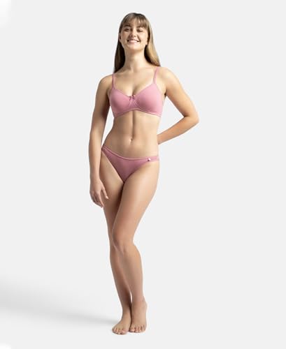 Jockey 1722 Women's Wirefree Non Padded Super Combed Cotton Elastane Stretch Medium Coverage Everyday Bra with Concealed Shaper Panel and Adjustable Straps