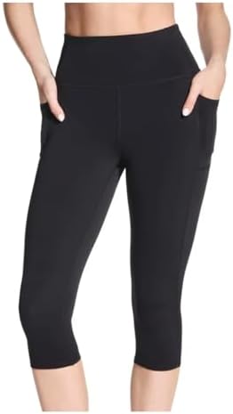 Skechers Gowalk Women's Active Stretch Moisture Wicking Capri Legging Pant with Pockets, Black, Medium