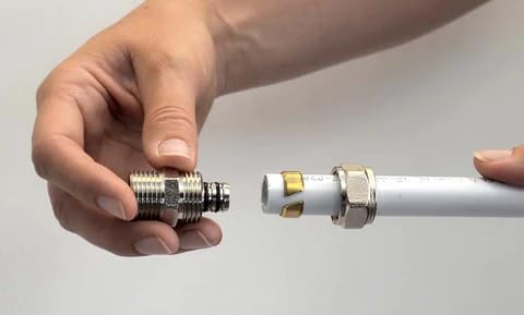 Suinga 5 x Manguito para Tubo multicapa de compresion 25 mm, sin necesidad de maquina prensadora, gris.