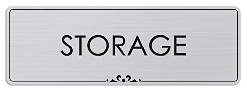 Plaque gravée au laser Storage plastique argenté pour ranger votre maison