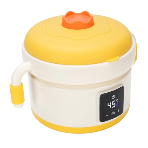 Depisuta Tazón de Calentador de Alimentos para Niños Pequeños, 4500 MAh Recargable Control de Temperatura Inteligente Calentador de Alimentos de Acero Inoxidable con Carga USB para Alimentación