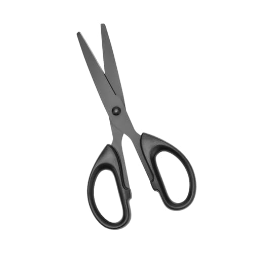 Office Scissors 6 Black Metal All Purpose Straight Small Scissors Stainless Steel Sharp Blades ABS Non-Slip Handles Scissors for Paper Student Desk Home Craft School