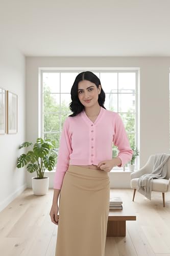 Image of Women Winter Wear V-Neck Full Sleeves Regular Fit Woollen Blouse