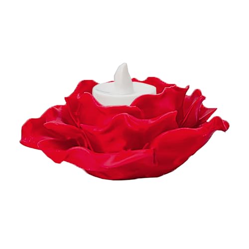 Portavelas de té, portavelas con forma de flor, con luz agradable a los ojos, estatua de mesa para mesa de comedor, sala de estudio, dormitorio