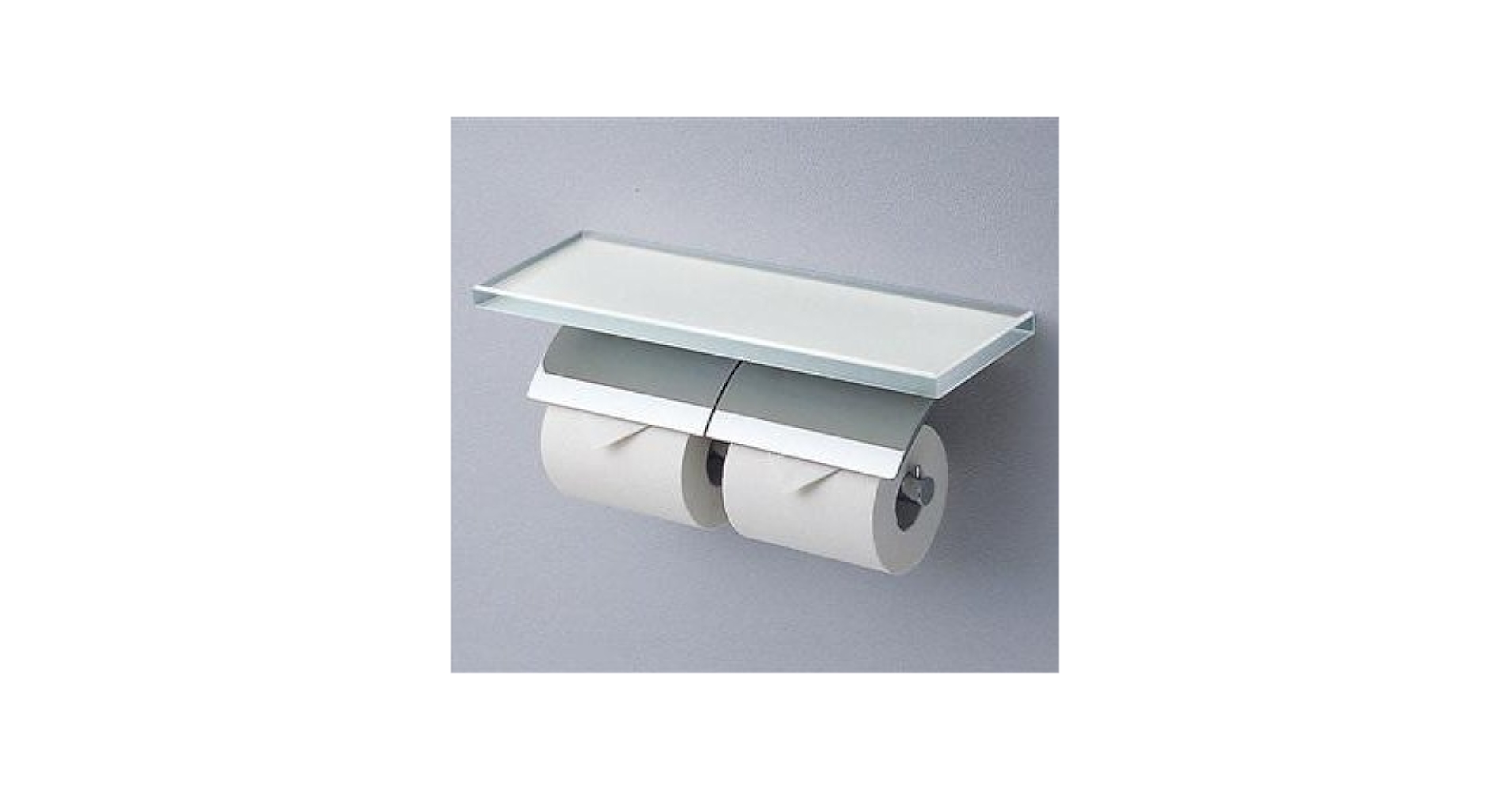 (未使用･未開封品)　TOTO 二連紙巻器 棚付き(ガラス) メタル製 YH63GWS 60wa65s 未使用・未開封品) TOTO 二連紙巻器 棚付き(ガラス) メタル製