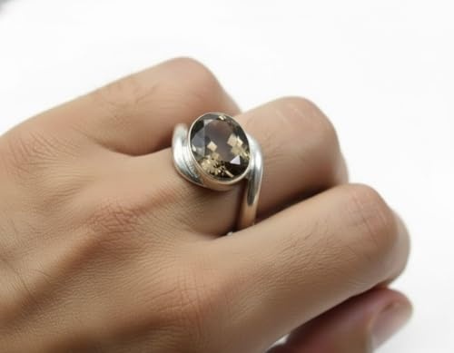 Image of 55Carat Choose Your Color Natural Gemstone Silver Statement Rings for Gift Corssover Style Size 5 to 12