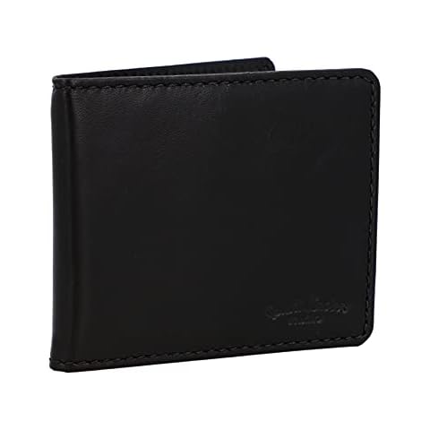 Gusti Kartenetui Leder - Dain Kartenhalter Brieftasche Kreditkartenetui Visitenkartenetui Portemonnaie Geldbörse Schwarz Leder Cover