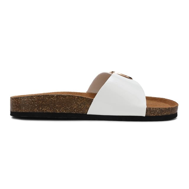 ARRIGO BELLO Sandales Femme Été Mules Boucle Réglable Chaussons Antidérapants Décontractés Plates Liège Chaussure Piscine Plage Pantoufles Taille 36-41