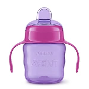 Philips Avent Silicone Rubber Classic Soft Spout Cup, (Pink/Purple) 200 ML 1 Piece