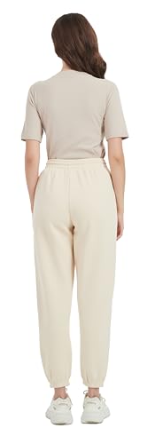 Image of Tronjori Womens High Waisted Pull on Baggy Fleece Lined Sweatpants Fall Winter Athletic Joggers Lounge Trousers Cinch Bottom