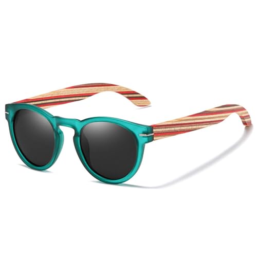 Lunettes de soleil rondes vertes protection UV400 totale pour un confort visuel de luxe