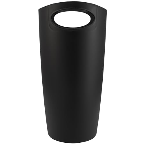 Image of Superio Slim Bathroom Trash Can 2 Gallon Black Plastic Small Compact Waste Basket for Bedroom, Dorm, Under Office Desk, Narrow Portable RV Dustbin