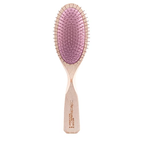 Chris Christensen 22 mm Oval Dog Brush, Breezy Brush Series, Groom Like a Professional, Rounded and Grounded Metal Pins, Best for Styling and Straightening Coat, Soft