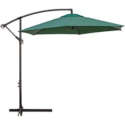 Ventilador Para Jardin Lola Home Parasol excéntrico de Aluminio con ventilación para jardín de 270 cm (Verde)