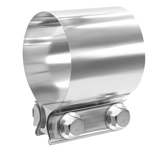 LWNWPPER Exhaust Clamp 2.25 inch exhaust clamps Muffler Clamp 304 Stainless Steel Exhaust Band Clamps for Pipes(1pcs).