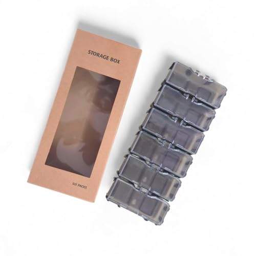 Image of Mayatra's Diecast Car Storage Display Box, 6 Compartments, Clear with Kraft Box