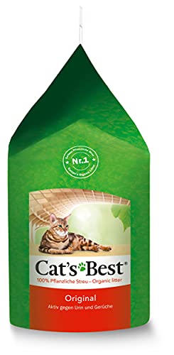 Cat's Best Original Katzenstreu, 100 % pflanzliche Katzen Klumpstreu mit maximaler Saugkraft – bekämpft Gerüche natürlich aktiv, 2,1 kg/5 l