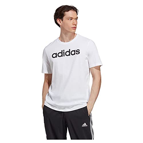 Adidas Essentials Single Jersey Linear Embroidered Logo T-Shirt Camiseta, White Black, S Hombre Adidas Essentials Single Jersey Linear Embroidered Logo T-Shirt Camiseta, White Black, S Hombre