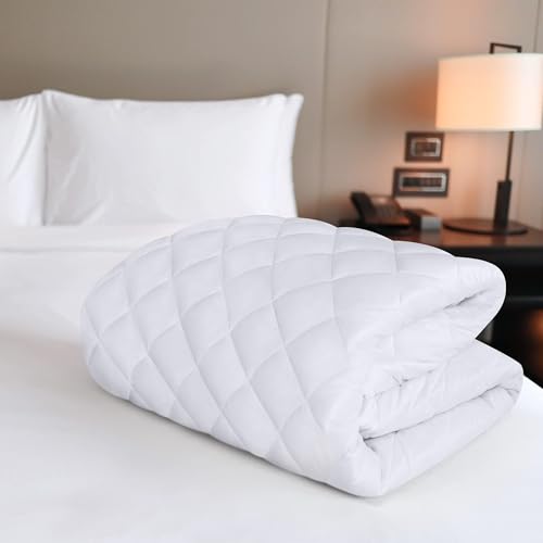 Utopia Bedding 2 Pack Quilted Fitted Mattress Pad, Twin XL Size, Elastic Fitted Mattress Topper Protector and Cover Stretches up to 16 Inches Deep, Machine Washable (White)