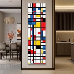 Tongyinli Frameless Nordic Style Painting, Abstract Canvas Art Wall Pictures: Long Narrow Color Block Print Posters For Room Home Decor(65X195cm/Frameless)