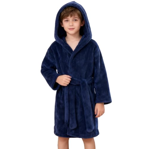 Catálogo para Comprar On-line Albornoces para Niña de esta semana. 39 DNggAND - Albornoces para niños y niñas, batas de baño de felpa suave de forro polar coral con capucha para niños, marino, 13-14 Años