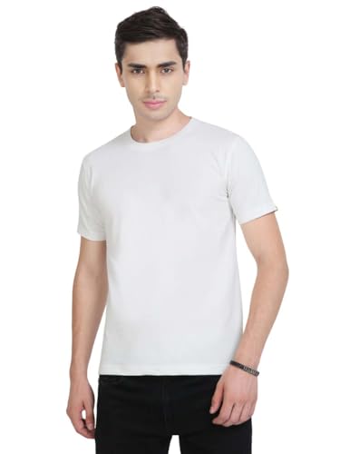 Image of Men's Plain Cotton Crew Neck T-Shirt Regular Fit Short Sleeve Tee