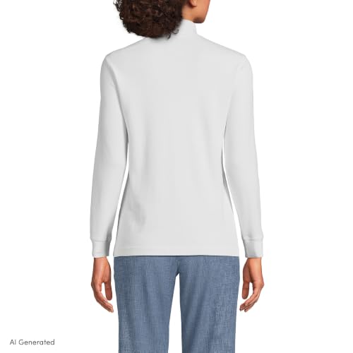Image of Lands' End Women's Cotton Mock Turtleneck