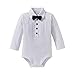BORNINO Wickelbody Hemd mit abnehmbarer Fliege, Baby, Body für Jungen, langarm, Baumwolle, Weiß/Schwarz