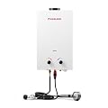 GASLAND Outdoors Propane Tankless Water Heater BS264-2.64GPM Instant Hot Water Heater for Cabin, RV, Easy to Install, Overheating Protection, White