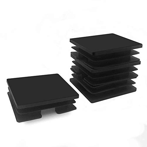 3 Inch Square Plastic Plug HOMEKNOBS Tubing Plug Cap (75mm x 75mm) 4Pcs Tubing Post End Cap Chair Glide Insert Finishing Plug Black
