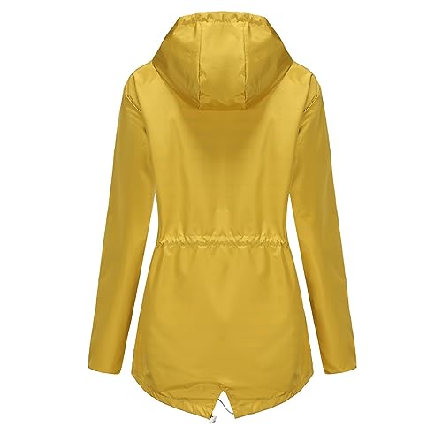 Womens Rain Jackets Waterproof with Hood Long Hooded Trench Coats Lined Windbreaker Travel Jacket3