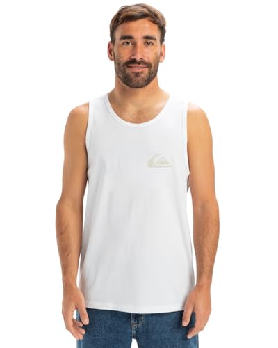 Quiksilver, Ev Comp Logo Tank Camiseta, Hombres, L, White